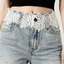 Lace Waistband Flared Jeans