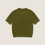 Cable-Knit Short-Sleeve Sweater