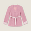Tweed Jacket with Lace Trim and Mini Skirt