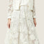 Lace-Overlay Midi Skirt