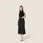 Satin Lace Midi Skirt
