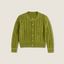 Olive Cable-Knit Cardigan
