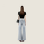 Lace Waistband Flared Jeans