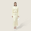 Cream Embellished Tweed Maxi Set