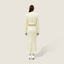 Cream Embellished Tweed Maxi Set