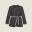 Tailored Single-Breasted Jacket with Flared Pants