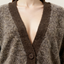 Chocolate Contrast-Trim Mohair Cardigan