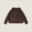 Asymmetric Zip-Collar Lambskin Jacket