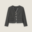 Pearl Button Cropped Blazer