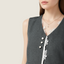 Lace-Trim Tailored Pearl Vest