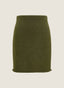 Olive Mélange Half-Zip Sweater And Skirt Set