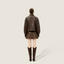 Asymmetric Zip-Collar Lambskin Jacket